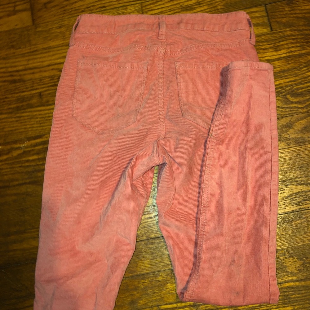 Salmon skinny corduroy pants